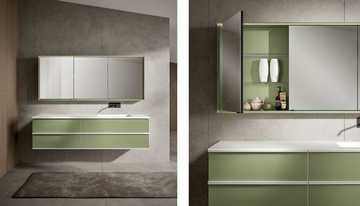 MIRROR WITH 45° CONTAINER - Rectangular mirror with cabinet by Edoné by Agorà - view 3